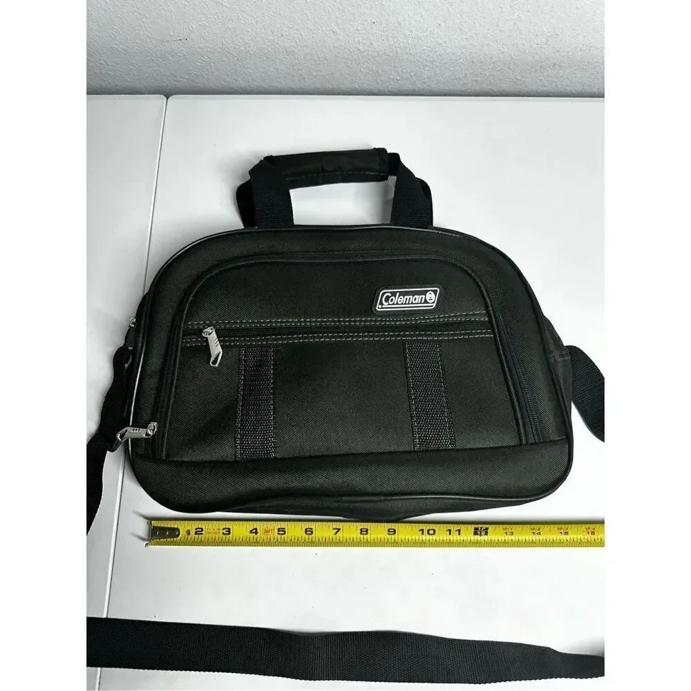 Coleman Large Green 3 Pocket Carry Bag Handles and Stap Green Black Trim 11x15